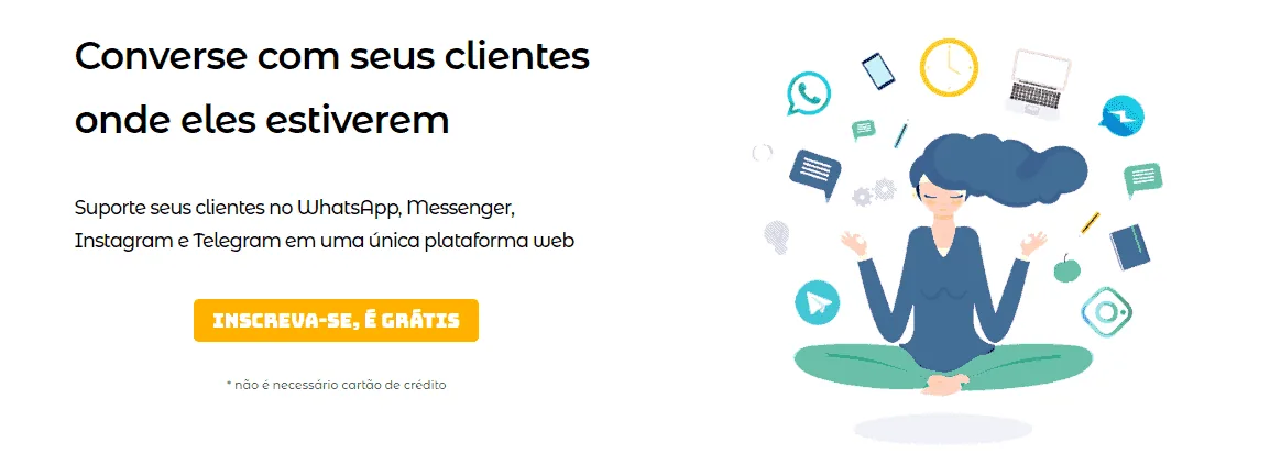 Criar uma conta gratuita na Callbell aqui