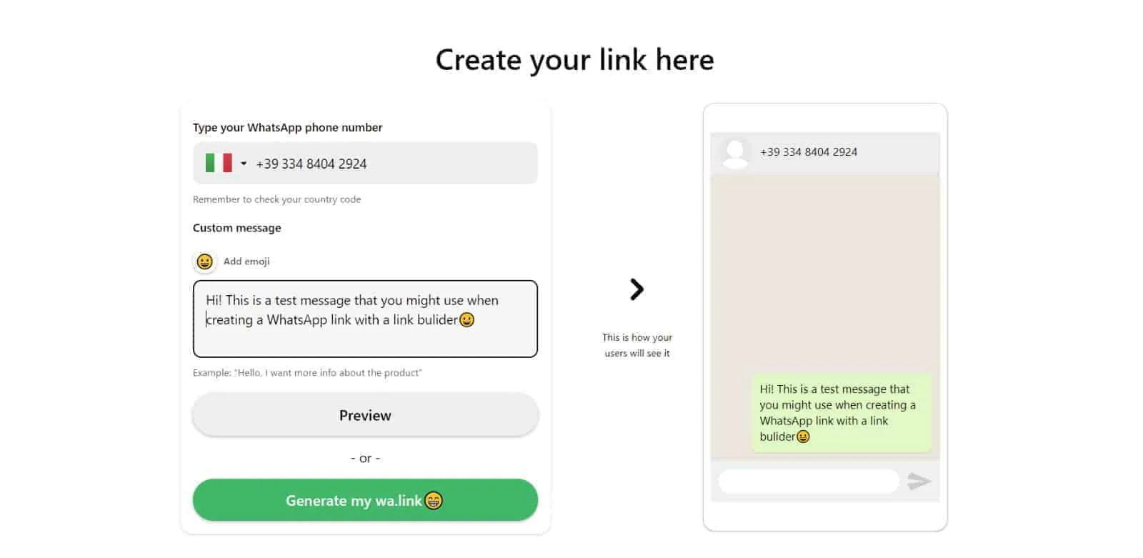 Generate a WhatsApp link online