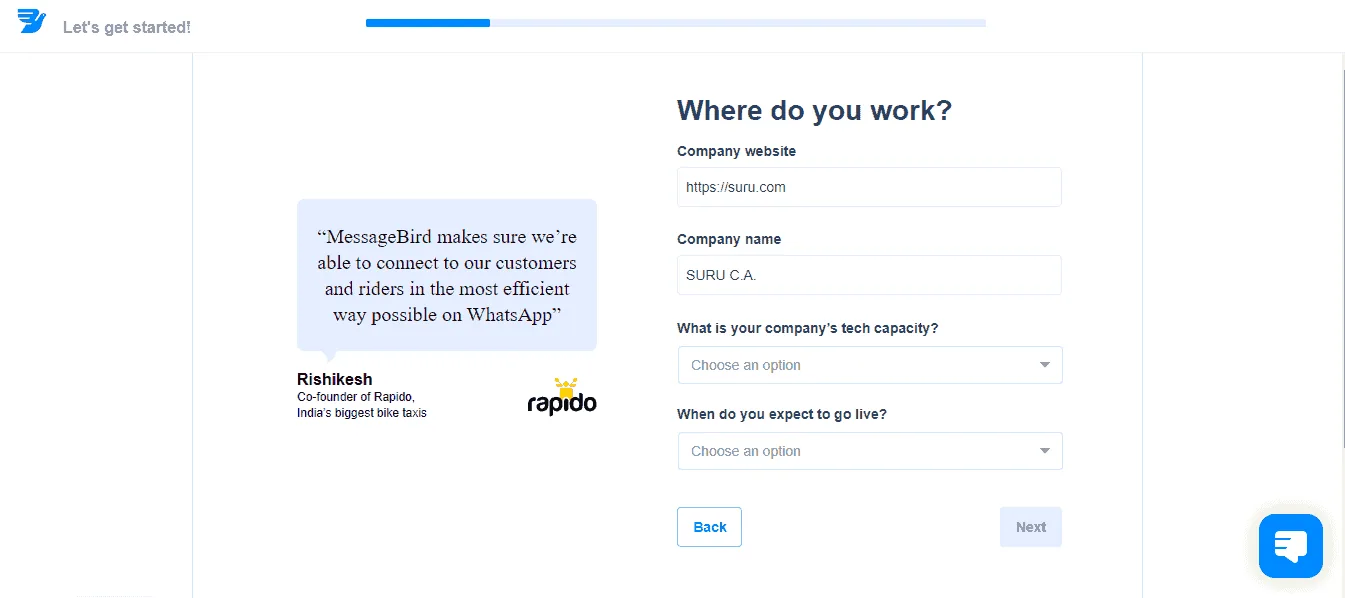 How to sign up on MessageBird